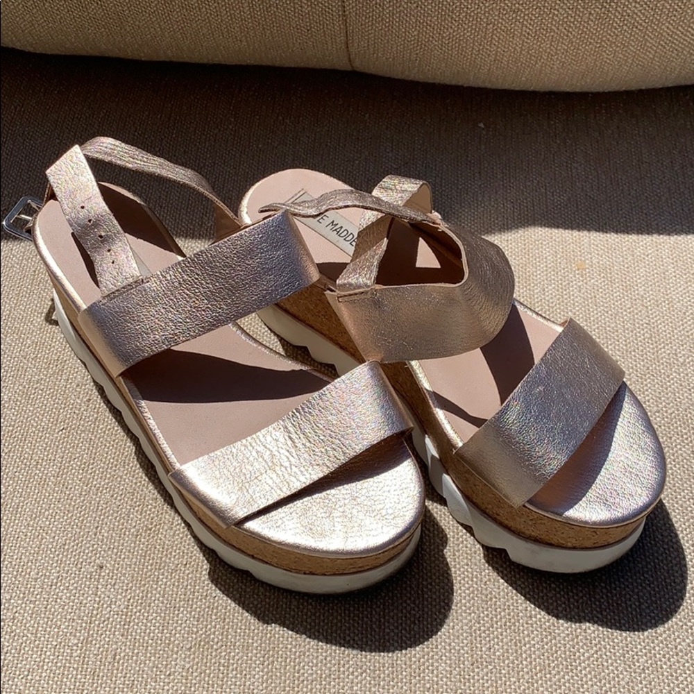 Steve Madden Krista Rose Gold Platform Sandals